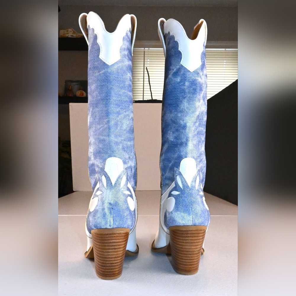ARiderGirl Eagle Wing Lady's Size 6 Mid-Calf Boots Stacked Leather Heel Western. - Picture 6 of 16